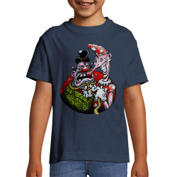 T-shirt enfant bleu denim Cravate (Laul)