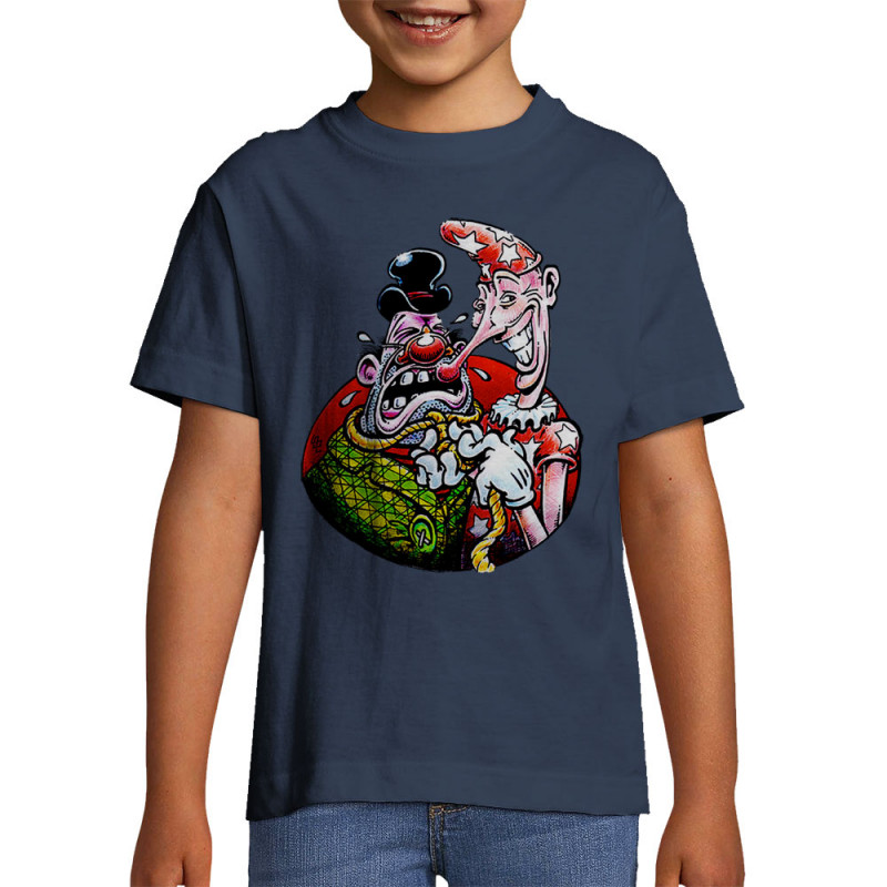 T-shirt enfant bleu denim Cravate (Laul)