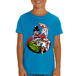 T-shirt enfant coton bio bleu azur Cravate (Laul)