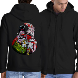Sweat homme à capuche zippé noir Cravate (Laul)