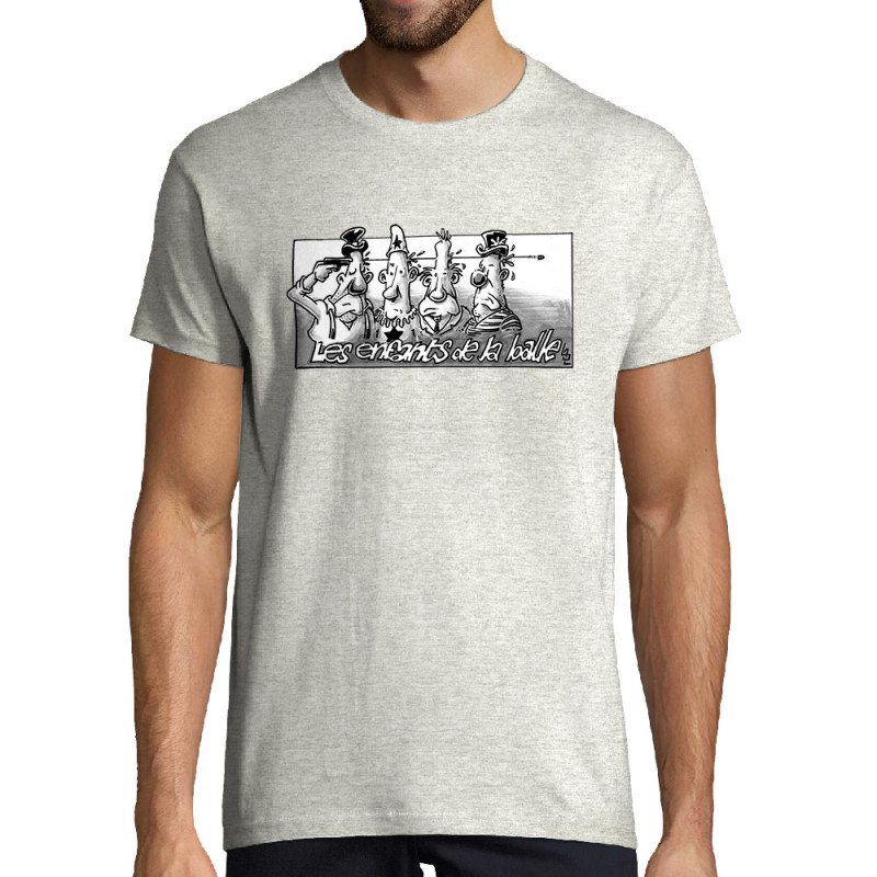 Tee-shirt homme blanc chiné Les enfants de la balle (Laul)