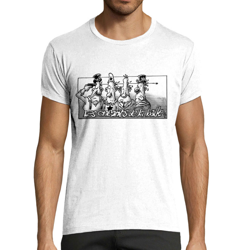 T-shirt homme fit blanc Les enfants de la balle (Laul)