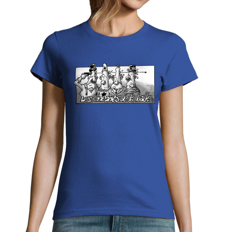 T-shirt femme bleu royal Les enfants de la balle (Laul)