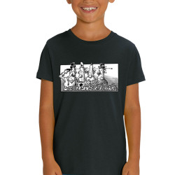 T-shirt enfant coton bio noir Les enfants de la balle (Laul)