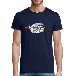 T-shirt homme coton bio bleu marine Trombone (Laul,Humour)