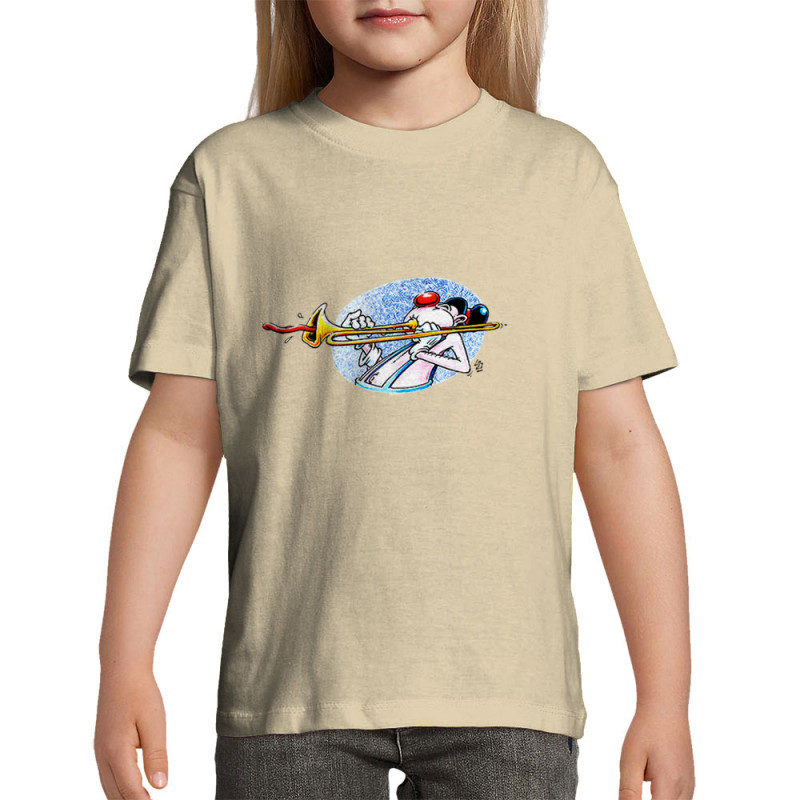 T-shirt enfant sable Trombone (Laul,Humour)