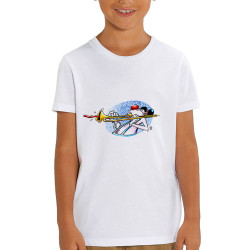 T-shirt enfant coton bio blanc Trombone (Laul,Humour)