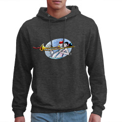 Sweat homme à capuche gris anthracite Trombone (Laul,Humour)