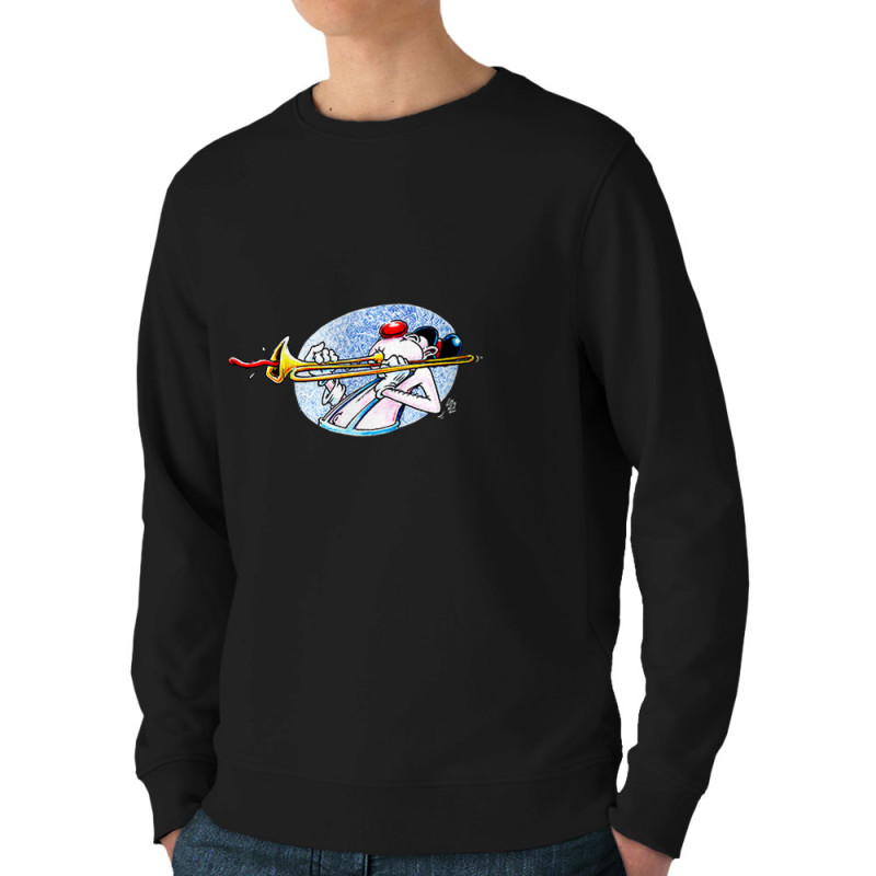 Sweat homme bio col rond noir Trombone (Laul,Humour)