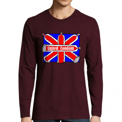 T-shirt homme manches longues bordeaux United Condom (Laul,Humour)