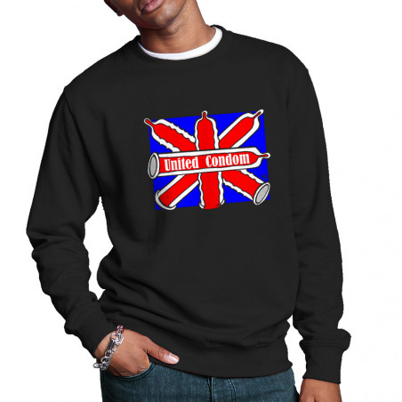 Sweat homme col rond noir United Condom (Laul,Humour)