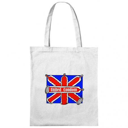 Sac shopping en toile blanc United Condom (Laul,Humour)