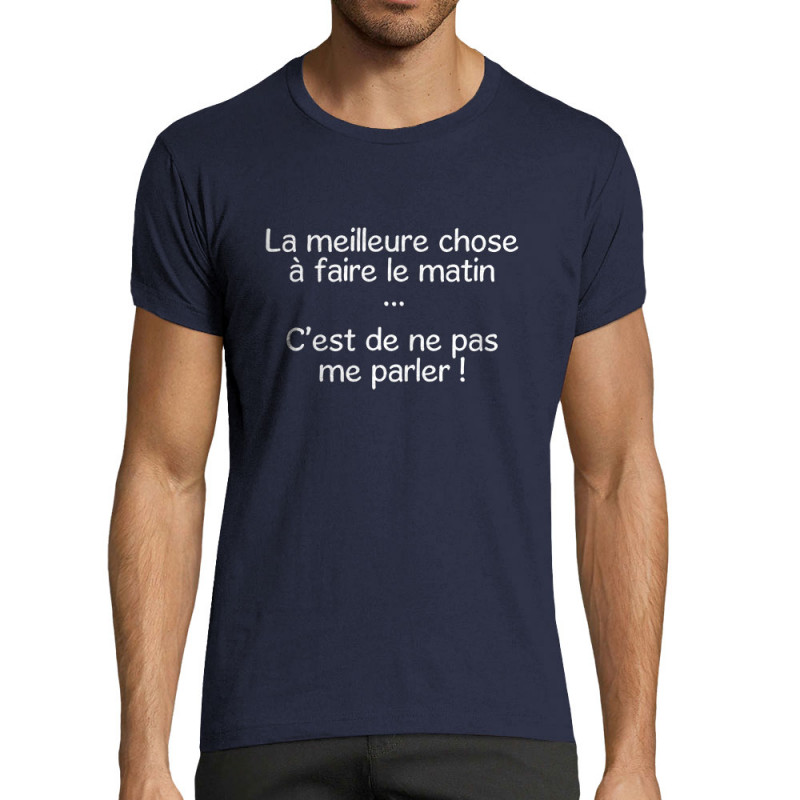 T-shirt homme fit bleu marine Ne pas me parler (Gondrax,Humour,Slogans Débiles)