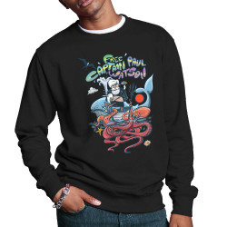Sweat homme col rond noir Free Captain Paul Watson (Mr Mouton,Animaux,Slogans engagés)