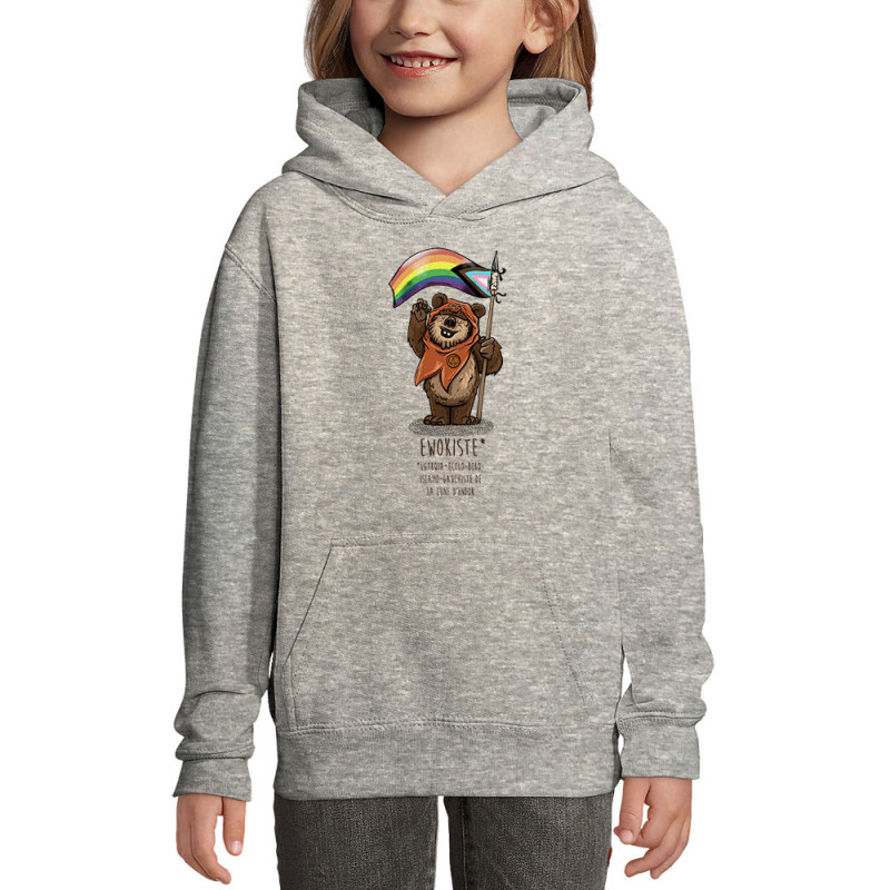 Sweat enfant à capuche gris chiné Ewokiste (Mr Mouton,Animaux,Humour,Star Wars)