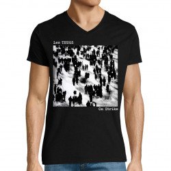 T-shirt homme col V noir Les Thugs - On Strike (Les Thugs)