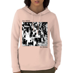 Sweat femme à capuche coton bio rose clair Les Thugs - On Strike (Les Thugs)