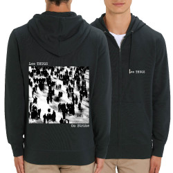 Sweat homme zippé à capuche coton bio noir Les Thugs - On Strike (Les Thugs)