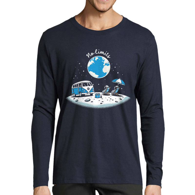 T-shirt homme manches longues bleu marine No Limit (Ted Boundy,Humour)