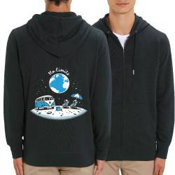 Sweat homme zippé à capuche coton bio noir No Limit (Ted Boundy,Humour)
