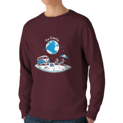 Sweat homme bio col rond bordeaux No Limit (Ted Boundy,Humour)