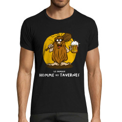 T-shirt homme fit noir Le fameux homme des tavernes (Gondrax,Alcool,Humour)