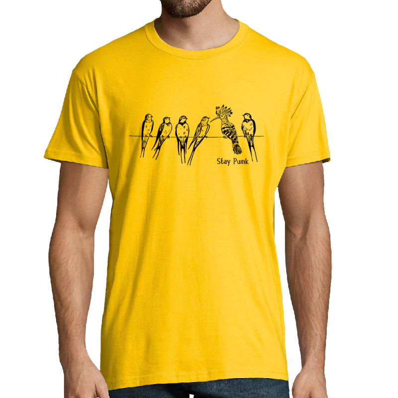 Tee-shirt homme jaune Stay Punk (Gondrax,Animaux,Humour,Rock & Punk,Les Bébêtes)