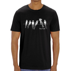 T-shirt homme coton bio noir Stay Punk (Gondrax,Animaux,Humour,Rock & Punk,Les Bébêtes)