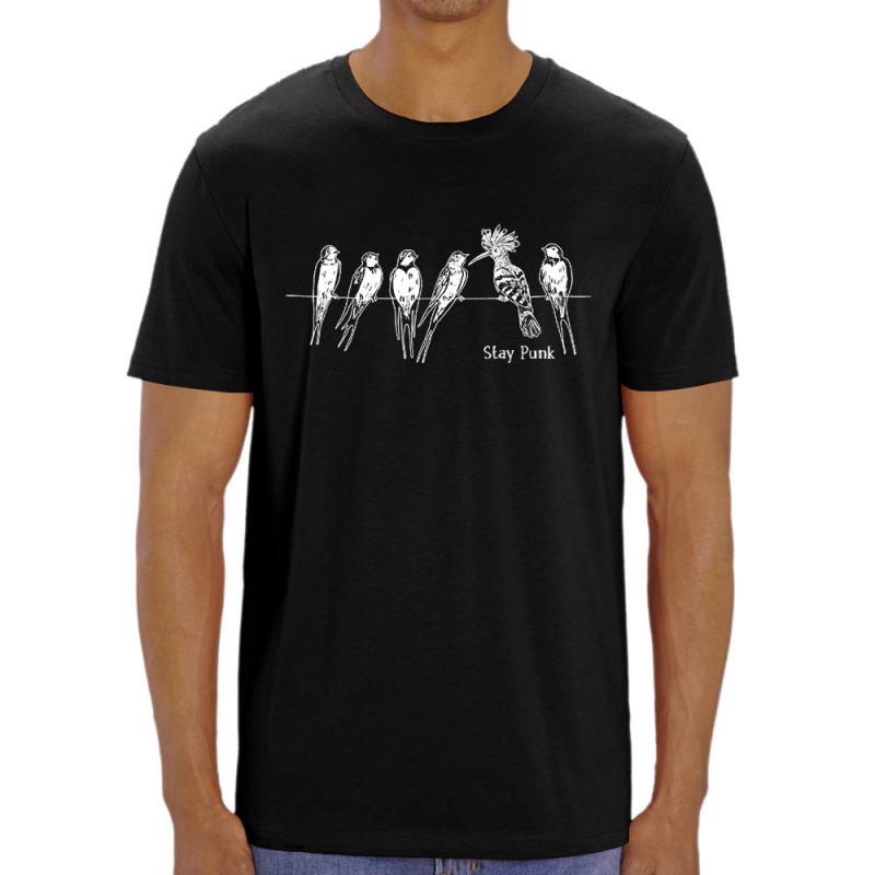 T-shirt homme coton bio noir Stay Punk (Gondrax,Animaux,Humour,Rock & Punk,Les Bébêtes)
