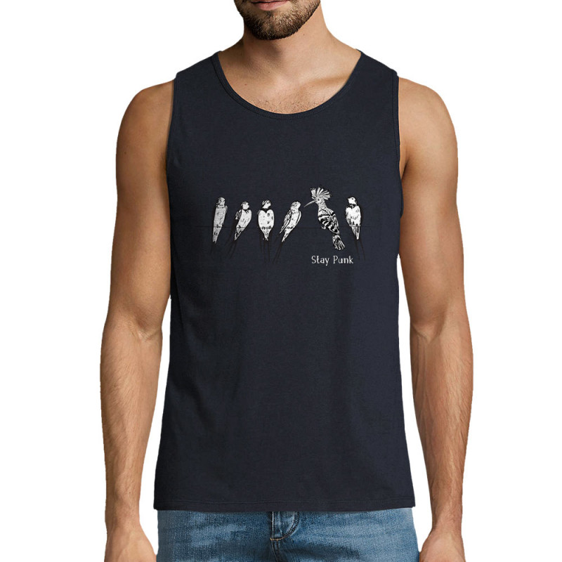 Débardeur homme bleu marine Stay Punk (Gondrax,Animaux,Humour,Rock & Punk,Les Bébêtes)