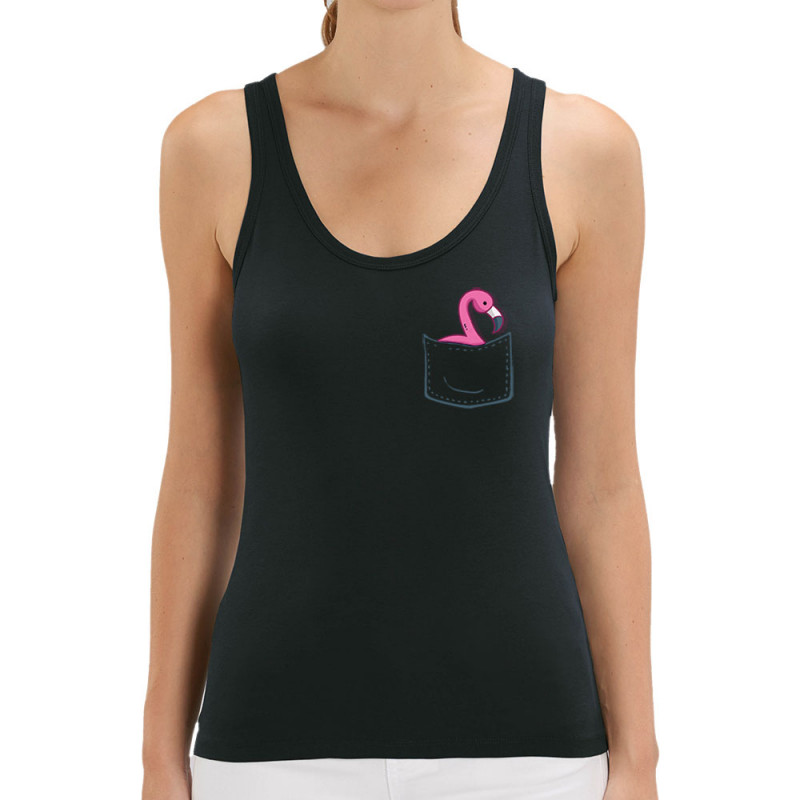 Débardeur femme coton bio noir Un flamand rose dans la poche (Gondrax,Animaux)