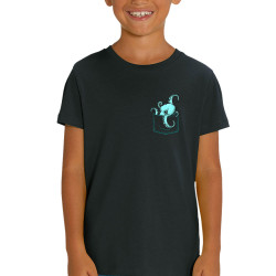 T-shirt enfant coton bio noir Un poulpe dans la poche (Gondrax,Animaux)