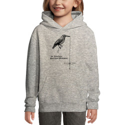 Sweat enfant à capuche gris chiné Le fabuleux Martin-pêcheur (Gondrax,Les Bébêtes,Animaux)