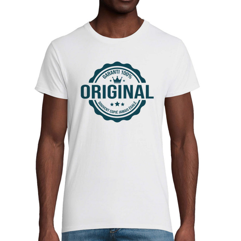 T-shirt homme coton bio blanc Original (Homme) (Gondrax,Humour,Slogans Débiles)