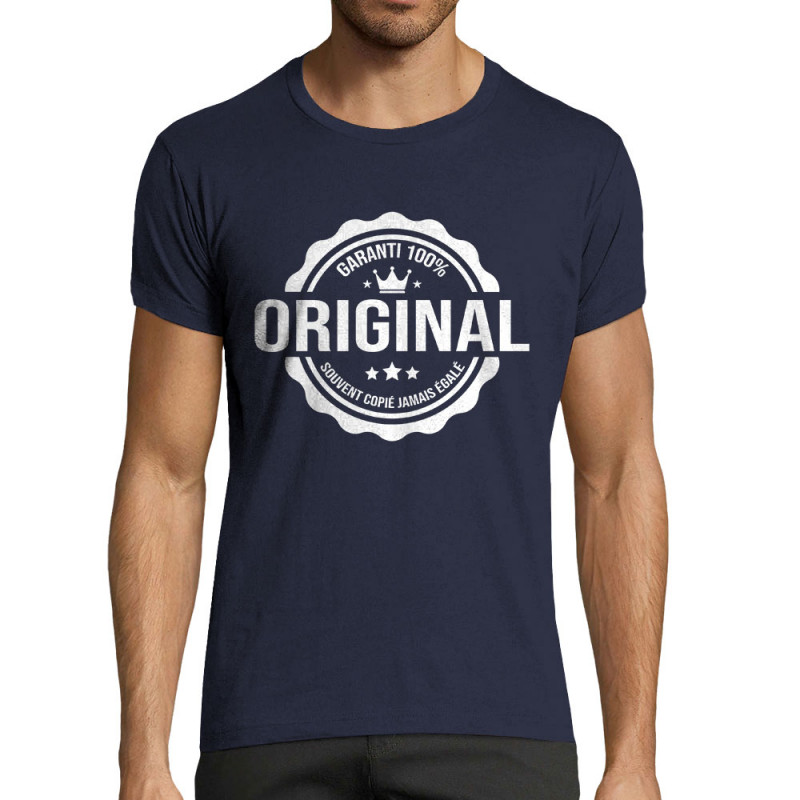 T-shirt homme fit bleu marine Original (Homme) (Gondrax,Humour,Slogans Débiles)