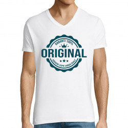 T-shirt homme col V blanc Original (Homme) (Gondrax,Humour,Slogans Débiles)