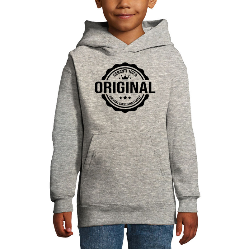 Sweat enfant à capuche gris chiné Original (Homme) (Gondrax,Humour,Slogans Débiles)