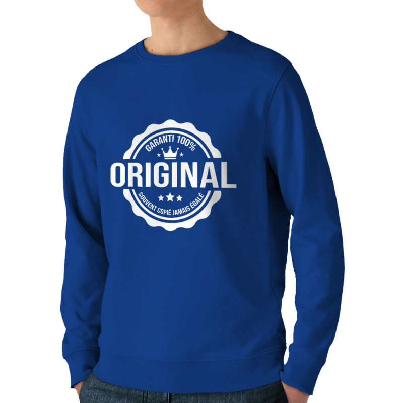 Sweat homme bio col rond bleu royal Original (Homme) (Gondrax,Humour,Slogans Débiles)