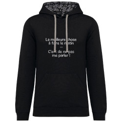 Sweat capuche à motifs unisexe noir et têtes de mort mexicaines Ne pas me parler (Gondrax,Humour,Slogans Débiles)