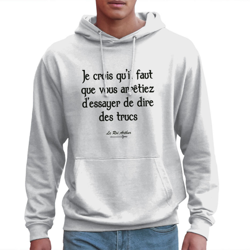 Sweat homme à capuche blanc Dire des trucs (Kaamelott,Films/Séries)