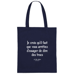 Sac shopping en toile bleu marine Dire des trucs (Kaamelott,Films/Séries)