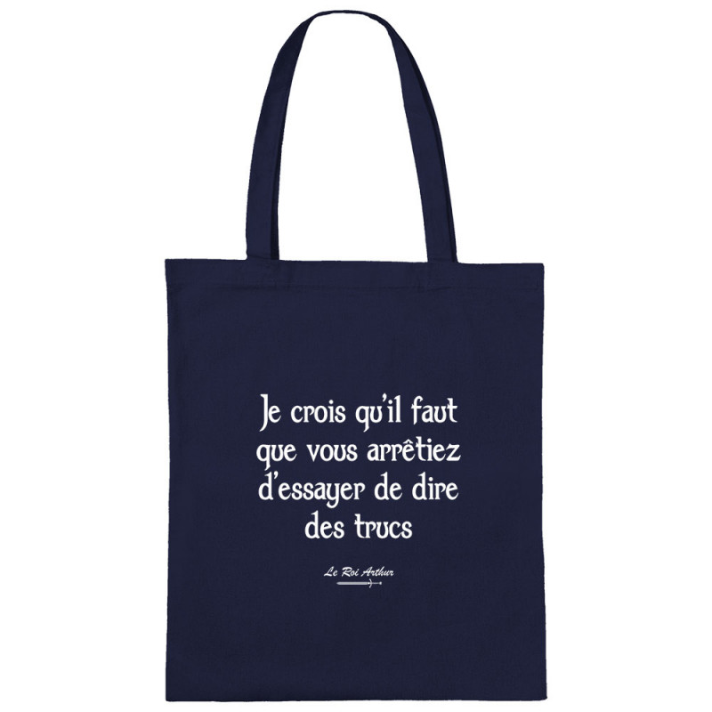 Sac shopping en toile bleu marine Dire des trucs (Kaamelott,Films/Séries)