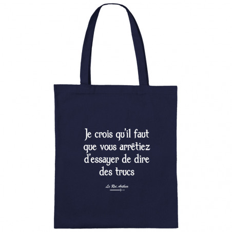 Sac shopping en toile bleu marine Dire des trucs (Kaamelott,Films/Séries)