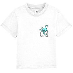 T-shirt bébé blanc Un poulpe dans la poche (Gondrax,Animaux)