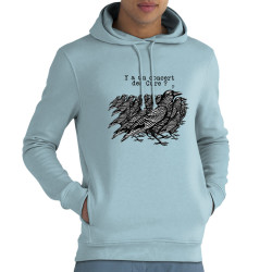Sweat homme à capuche coton bio bleu ciel Y a un concert des Cure (Gondrax,Les Bébêtes,Animaux,Humour)