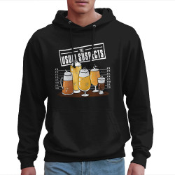 Sweat homme à capuche noir Usual Suspects Beer (Gondrax,Alcool,Détournements)
