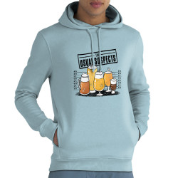 Sweat homme à capuche coton bio bleu ciel Usual Suspects Beer (Gondrax,Alcool,Détournements)