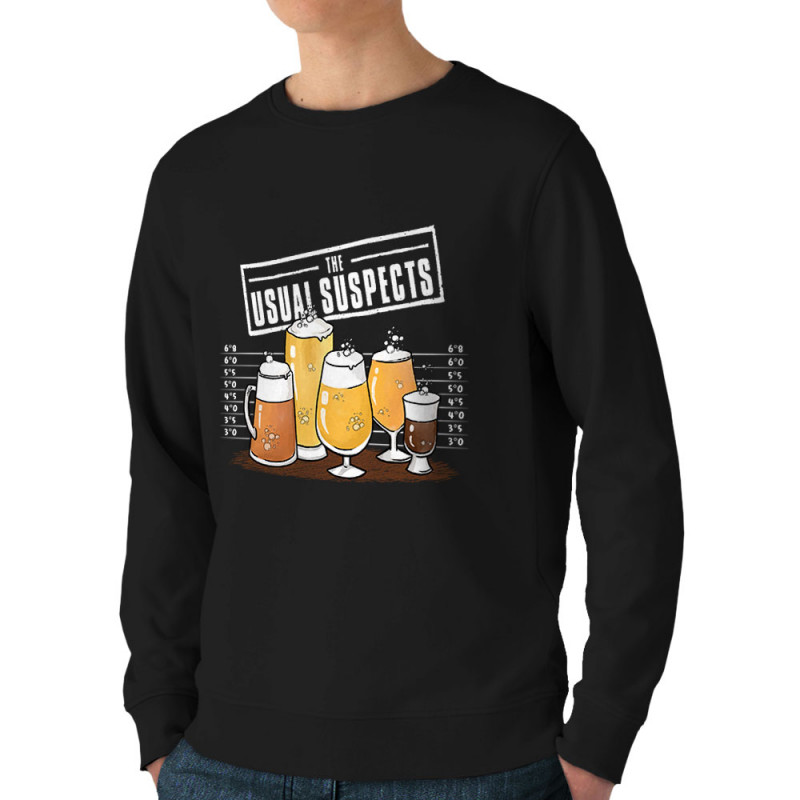 Sweat homme bio col rond noir Usual Suspects Beer (Gondrax,Alcool,Détournements)