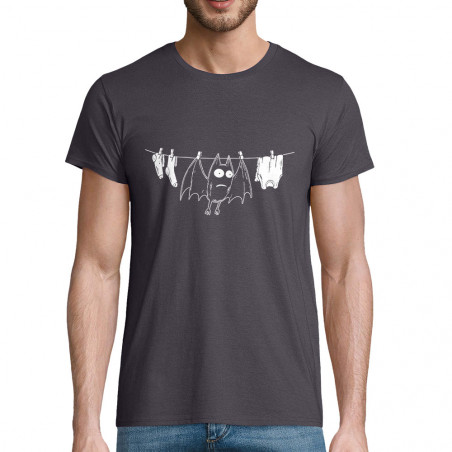 T-shirt homme coton bio gris souris Le linge sèche (Gondrax,Animaux,Humour)