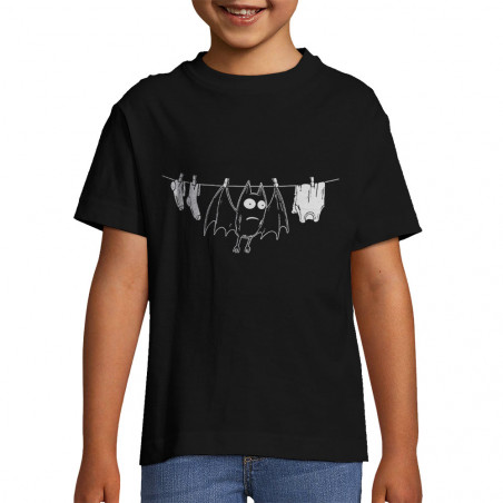 T-shirt enfant noir Le linge sèche (Gondrax,Animaux,Humour)